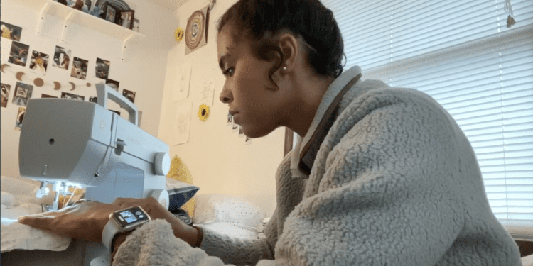 Madison sewing.